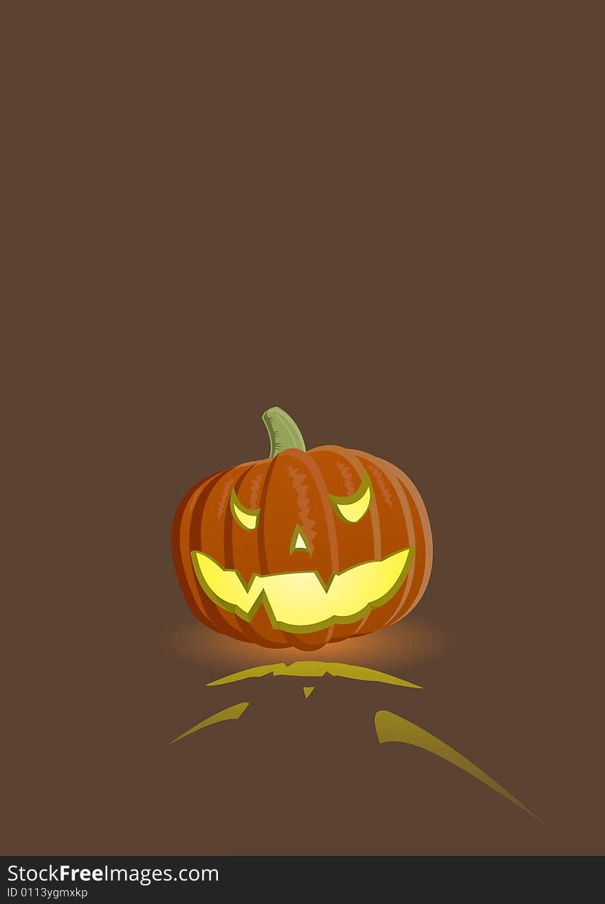 Vector Illustration Of An Evil Pumpkin