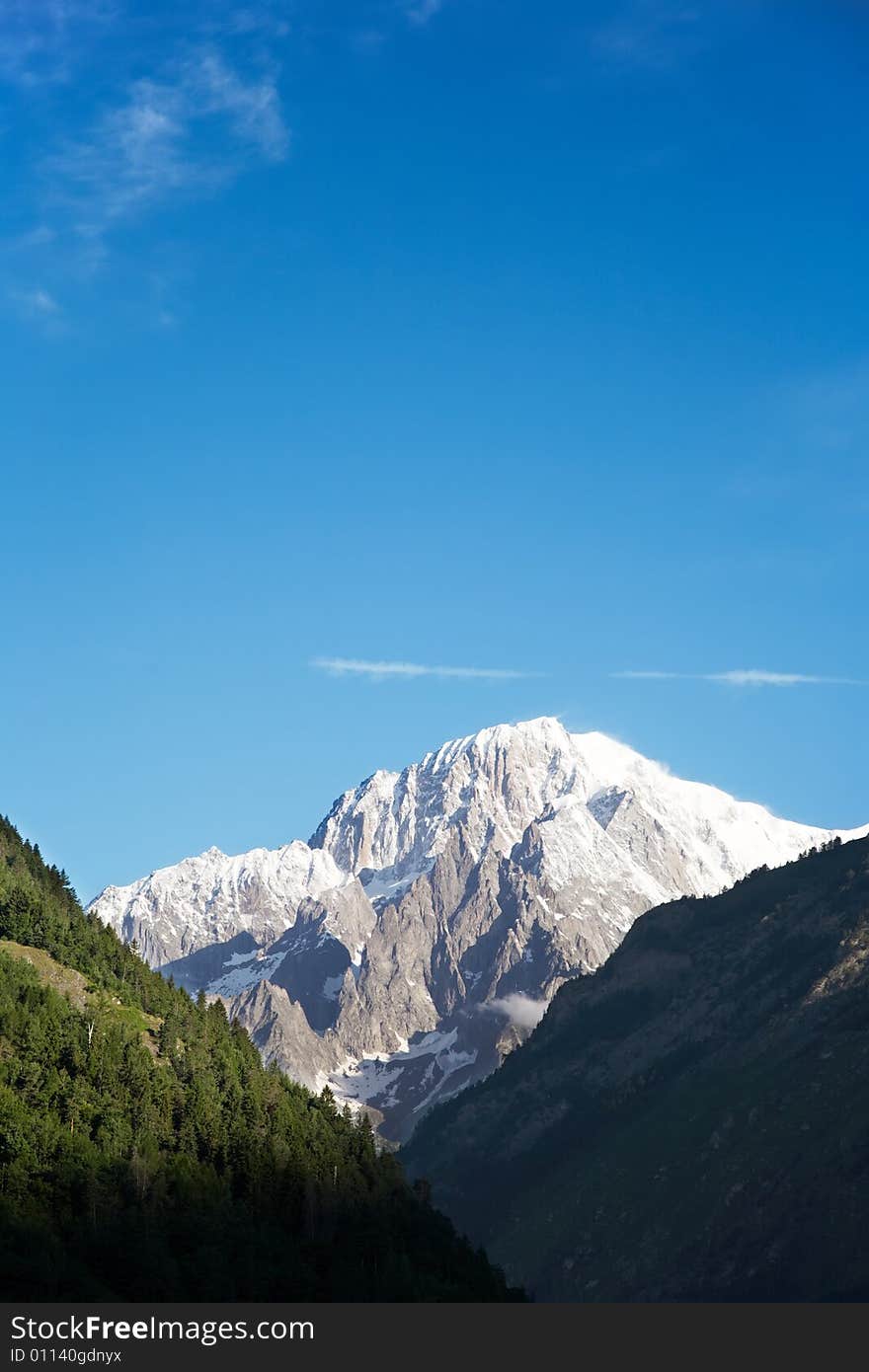 South face of Mont Blanc, Valle d'Aosta, Italy.