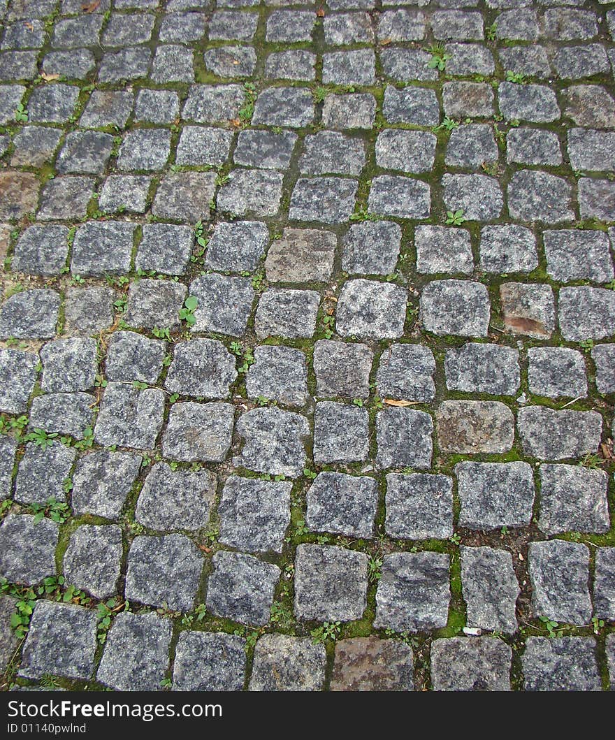 The thrown road paved by a granite. A structure