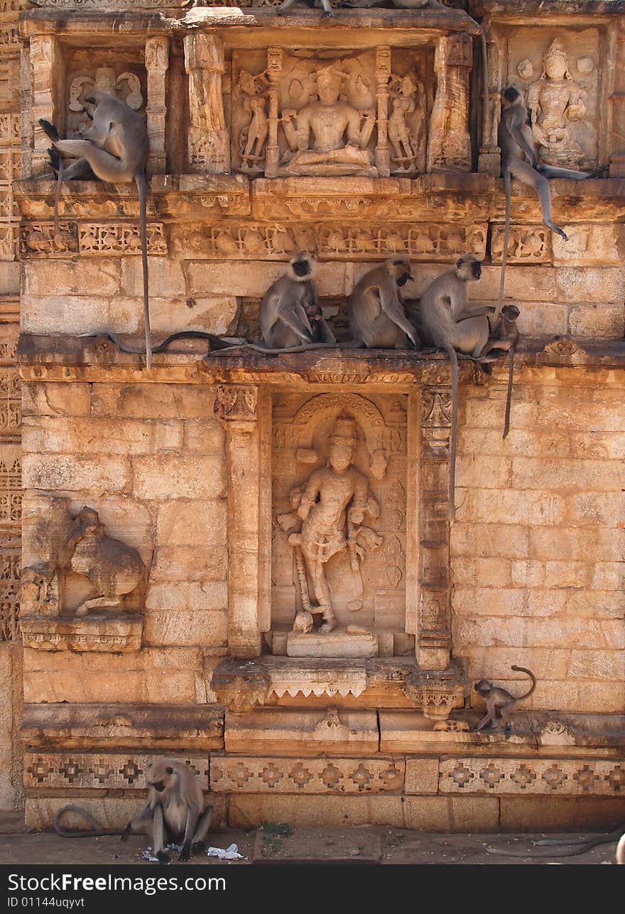 Chittorgarh citadel ruins in Rajasthan, India