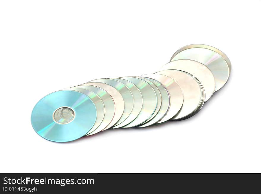 Compact disk on a white background