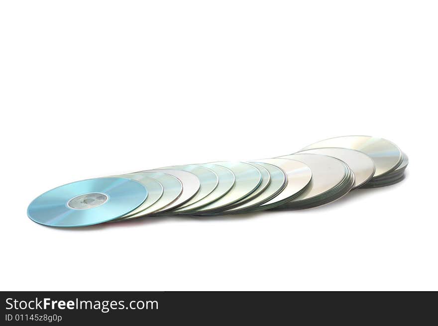 Compact disk on a white background