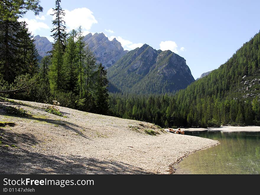 Valley in the Dolomites mountain in italy. Valley in the Dolomites mountain in italy