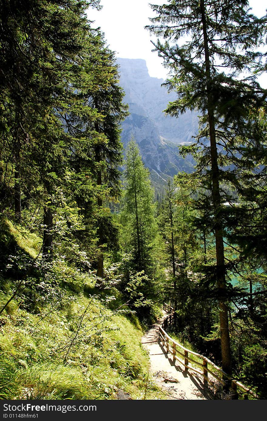 Valley in the Dolomites mountain in italy. Valley in the Dolomites mountain in italy