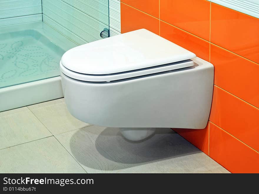 Orange toilet