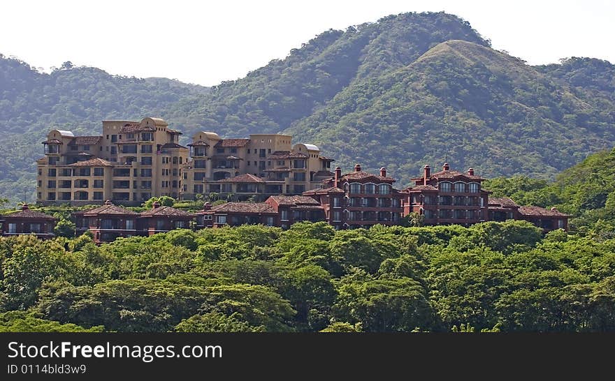 Condos on top of a tropical jungle mountain. Condos on top of a tropical jungle mountain