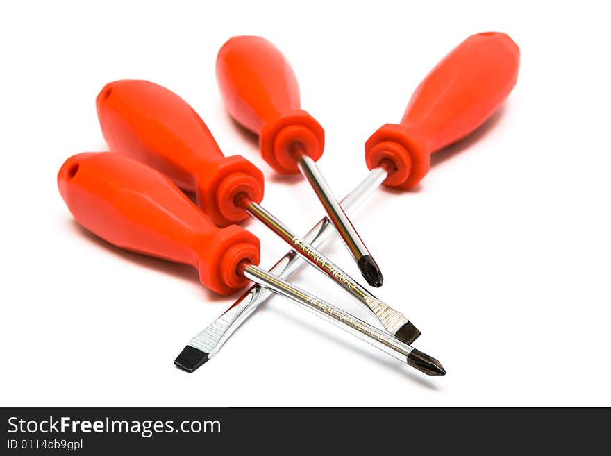 Set of steel screwdrivers