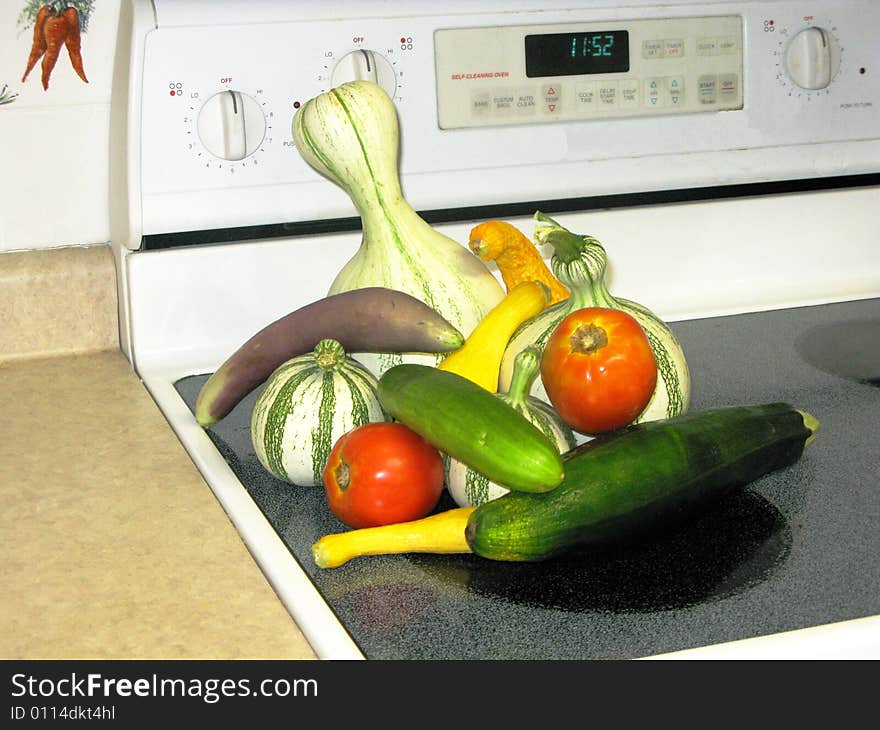 Squash and Tomatoes on Stovetop