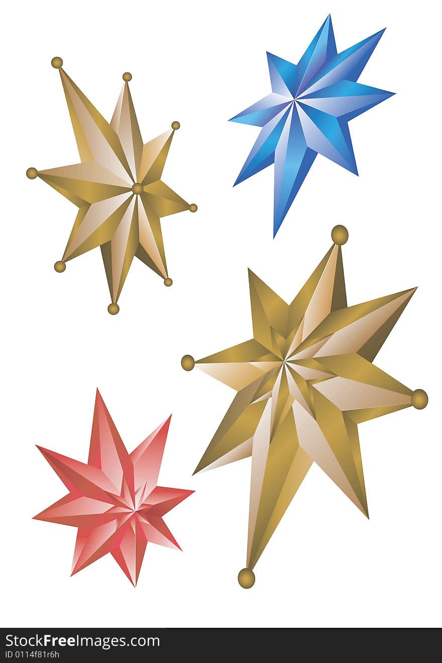 Vector Christmas stars isolated over a white background. Vector Christmas stars isolated over a white background.