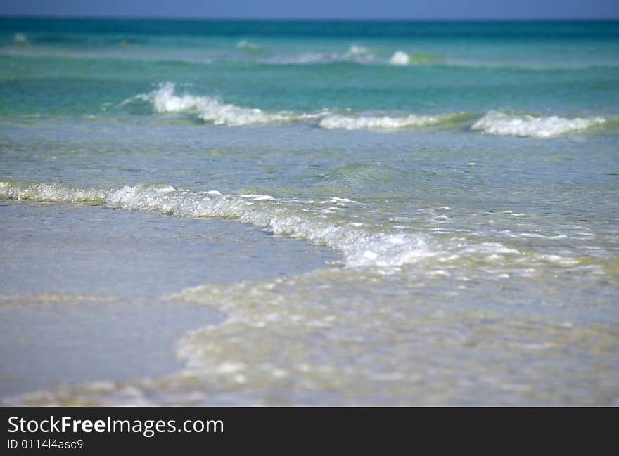 Exotic beach under a blue sky. Exotic beach under a blue sky