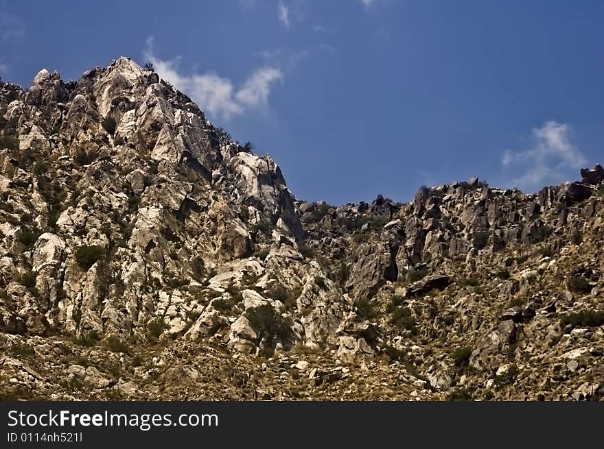 This is a picture of a rocky desert mountain in San Jacinto State Park in California. This is a picture of a rocky desert mountain in San Jacinto State Park in California.