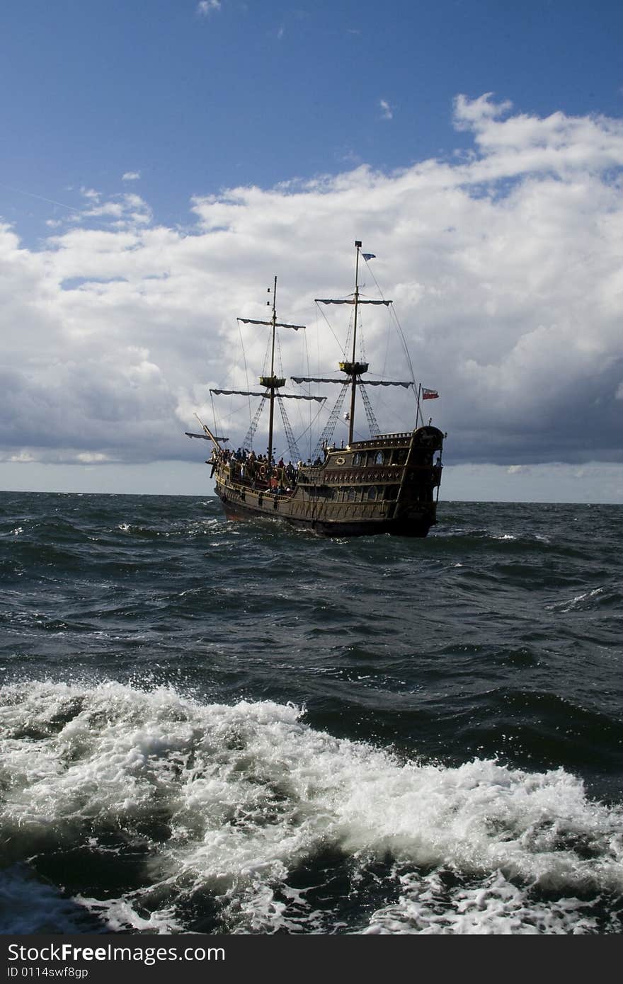 The old ship in the baltic sea. The old ship in the baltic sea