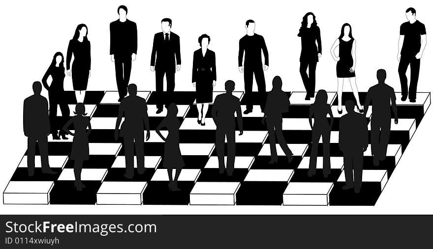 Business people and chess