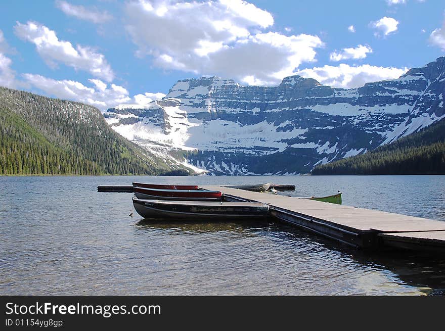 Rocky mountain and cameron lake at waterton lakes national park, alberta, canada. Rocky mountain and cameron lake at waterton lakes national park, alberta, canada