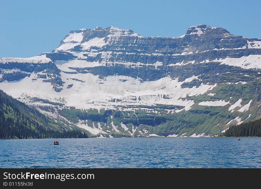 Rocky mountain and cameron lake at waterton lakes national park, alberta, canada. Rocky mountain and cameron lake at waterton lakes national park, alberta, canada