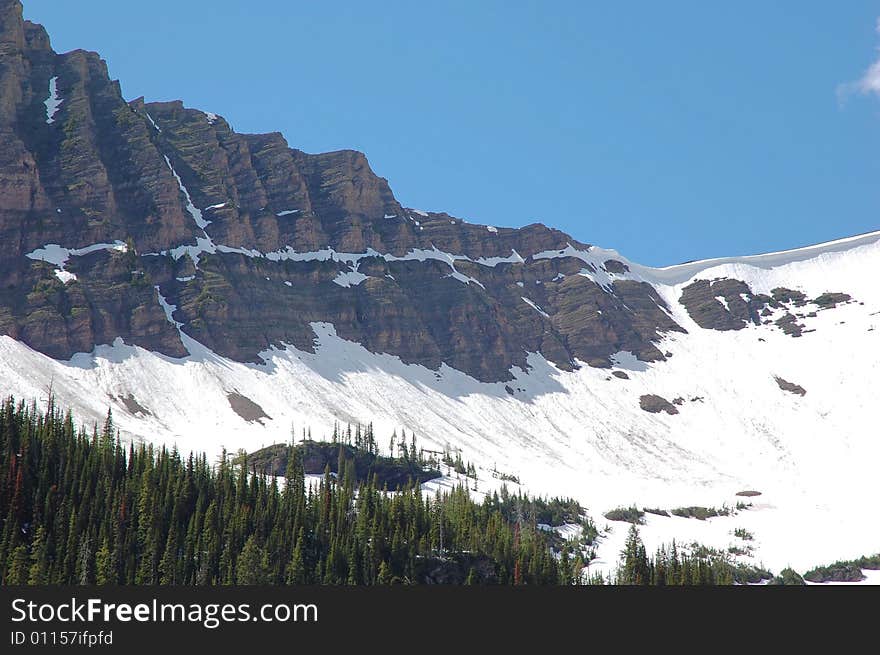 Rocky mountain and hillside forests in glacier national park, montana, united states. Rocky mountain and hillside forests in glacier national park, montana, united states