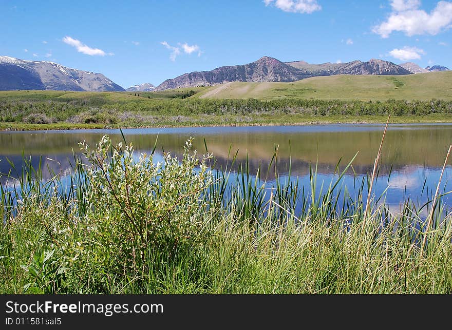 Mountains and lake