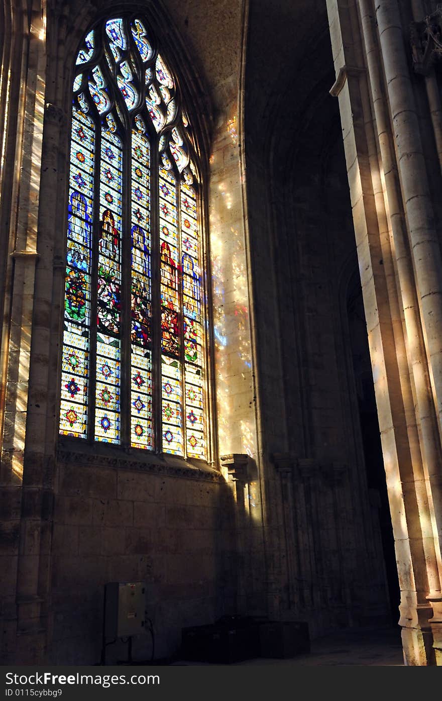 France Rouen: the gothic Cathedral of Rouen. The Norman cathedral contains the tomb of Richard the Lion heart. An indoor view of the building