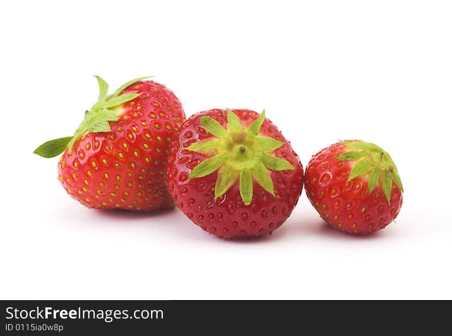 Healthy and ripe group of red strawberries