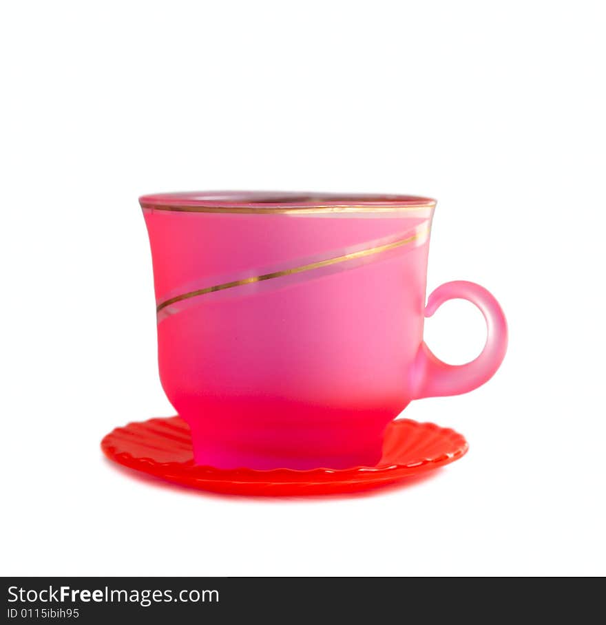 Pink Cup isolated on white