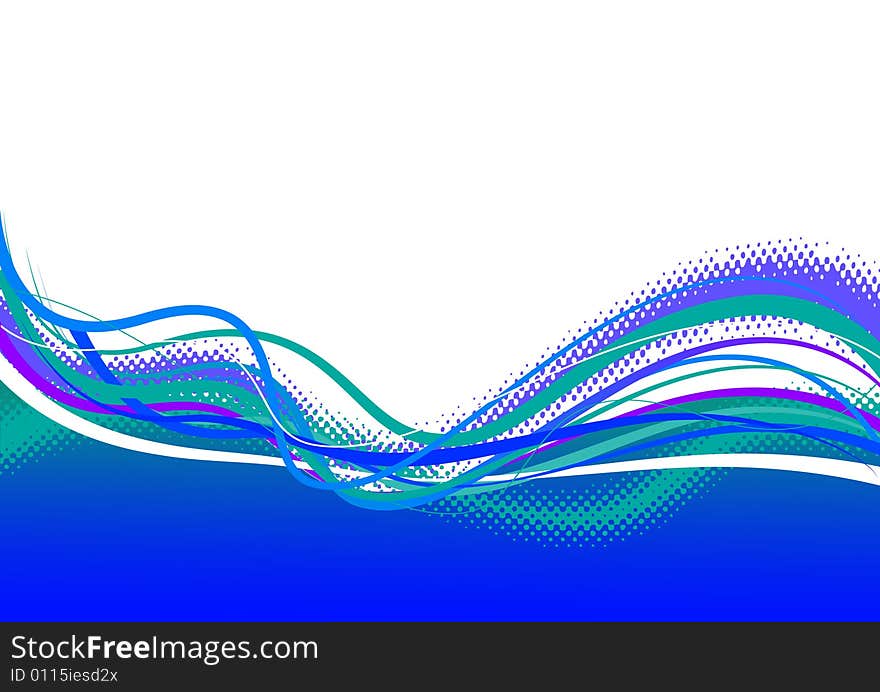 Abstract blue green lines. Vector