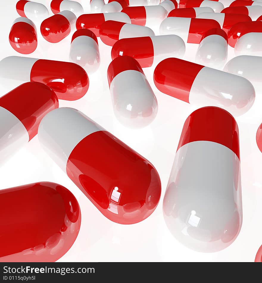 Fine image 3d of pills. Fine image 3d of pills