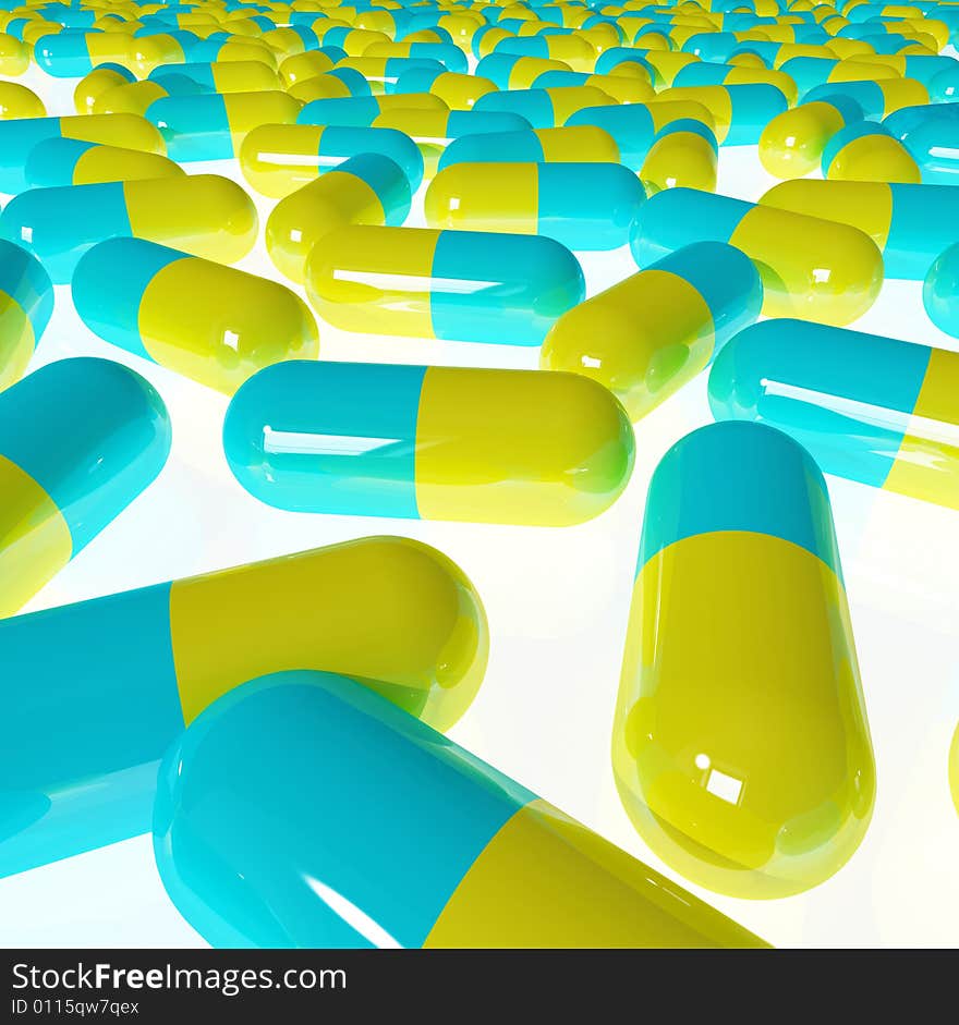 Image 3d of capsule pills background