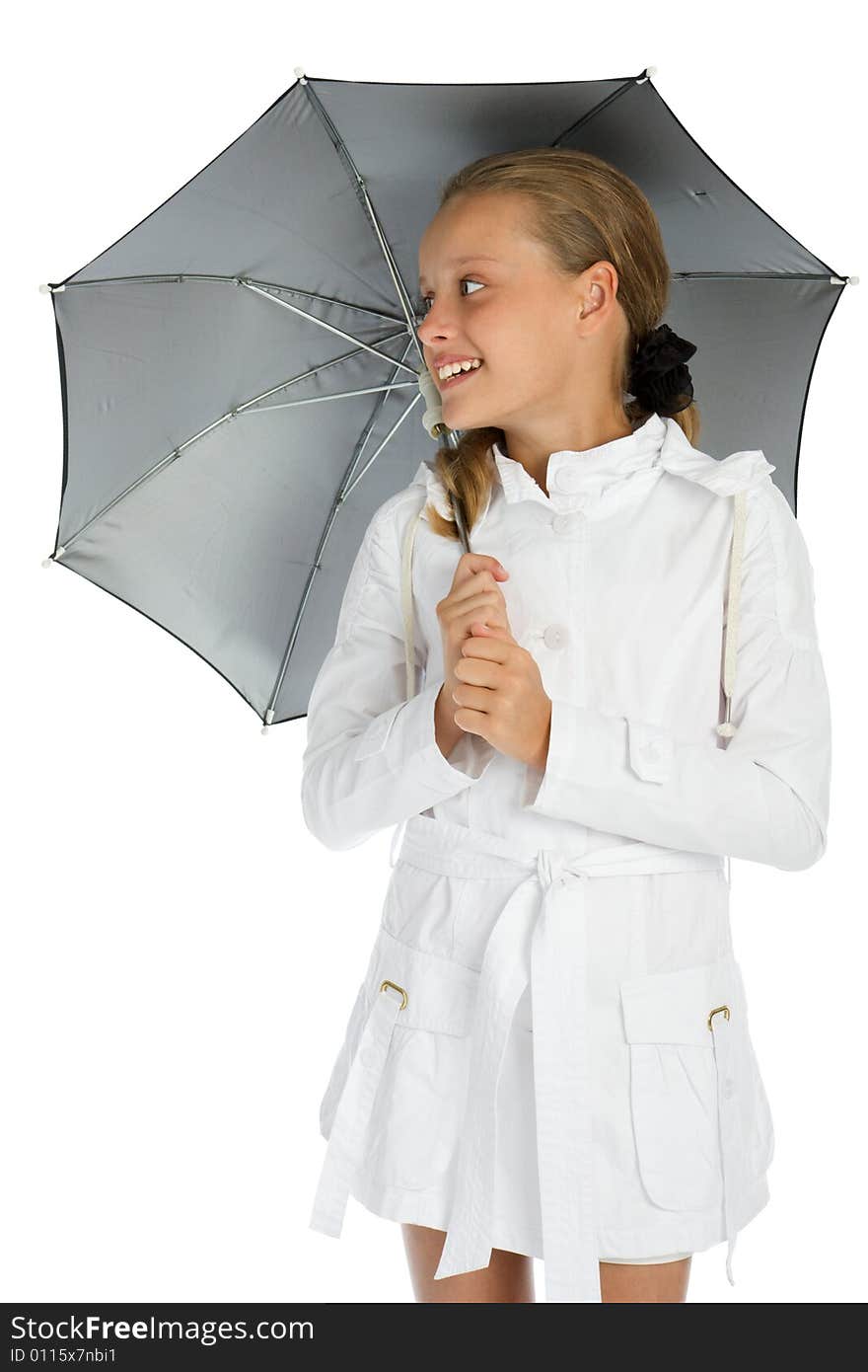 Teen girl with umbrella