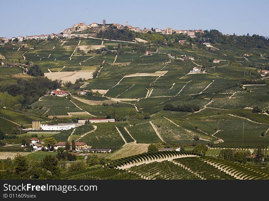 A italian hillside with view of village