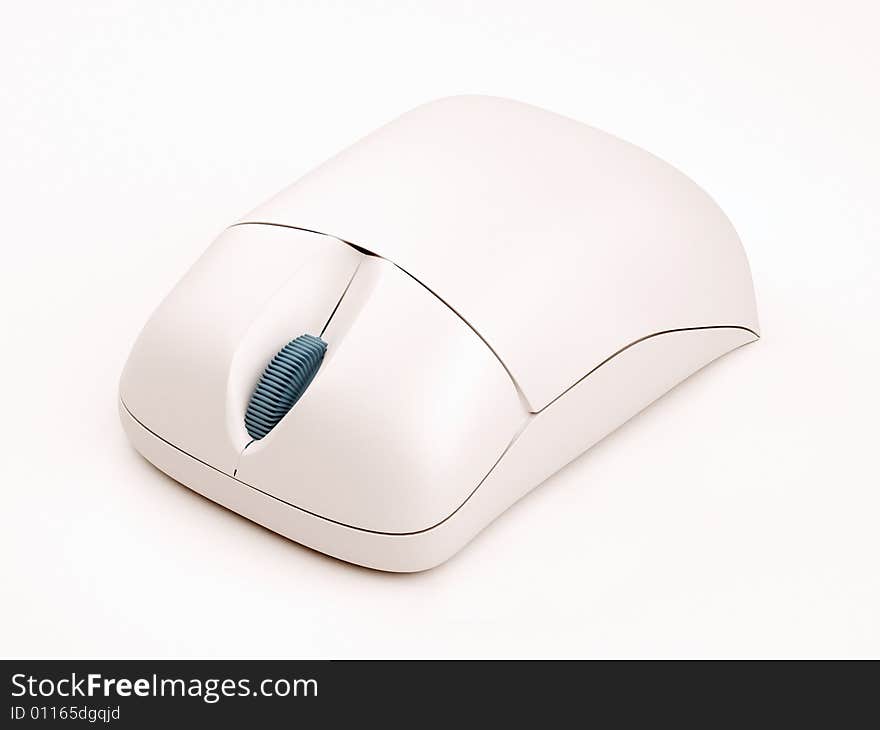 A white mouse device for personal computer. A white mouse device for personal computer.