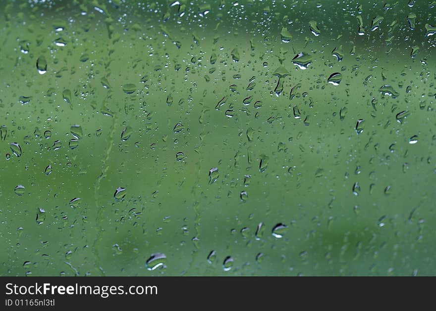 A picture of water drops on window. A picture of water drops on window