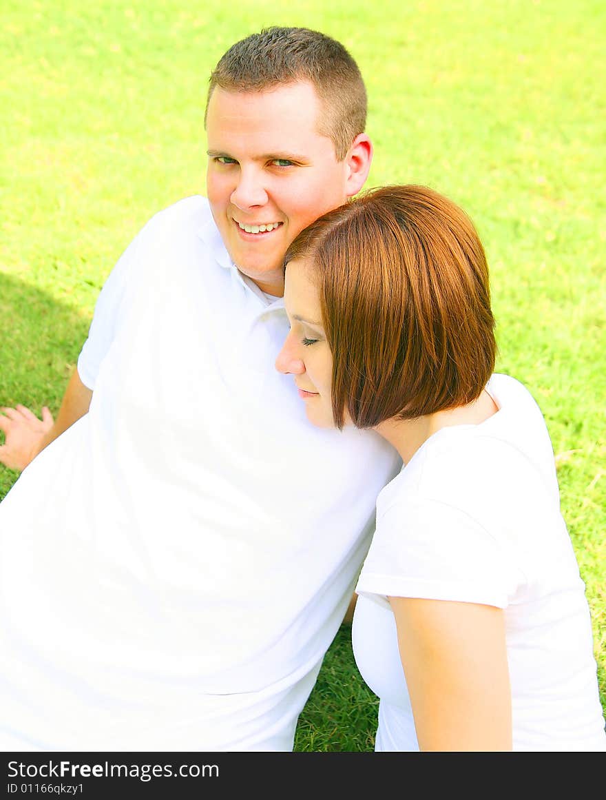 Romantic Lover Sit On Park