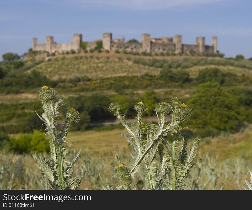 Monteriggioni, a Tuscany medieval town. Monteriggioni, a Tuscany medieval town