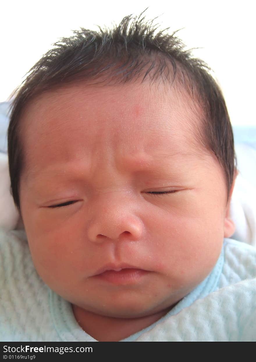 Sleeping Infant, chinese, girl, on a bed