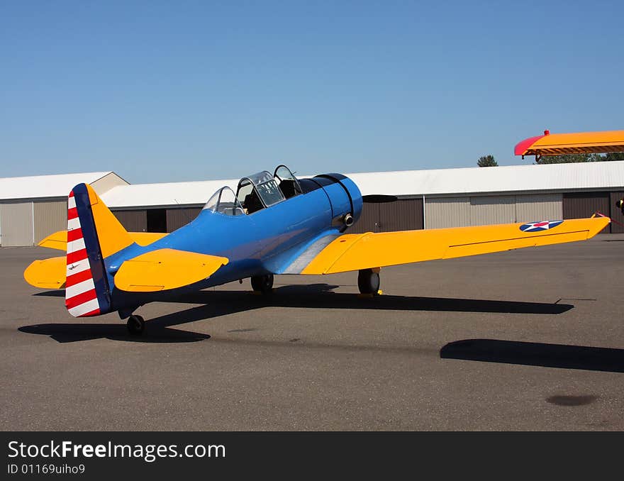 AT-6F Texan Military plane first flown in 1935. Used in World War 2.