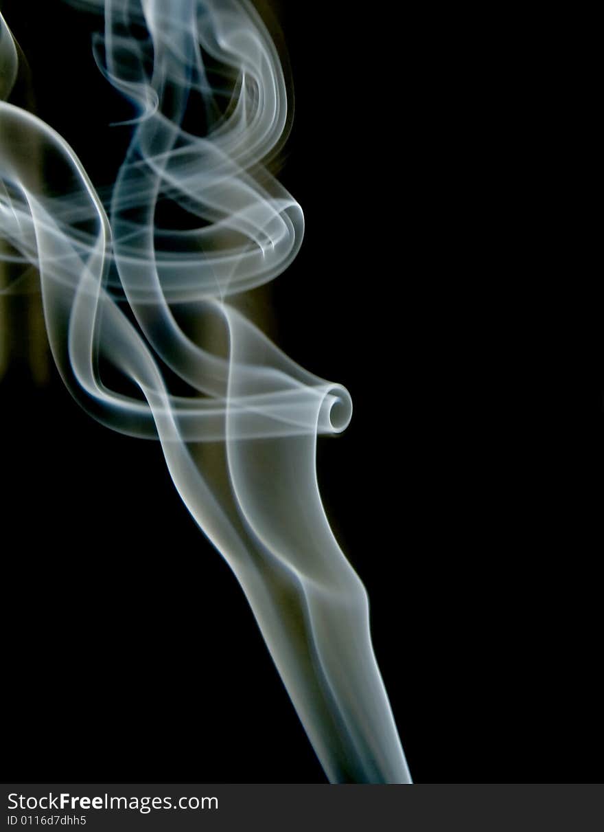 Smoke curves on black background