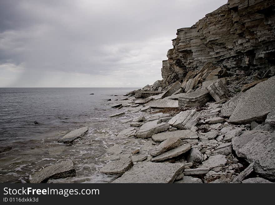 Cliffs on a Baltic sea shore