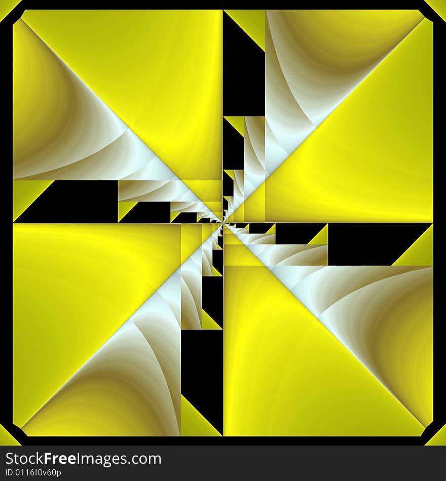 Abstract fractal image resembling fractured elements