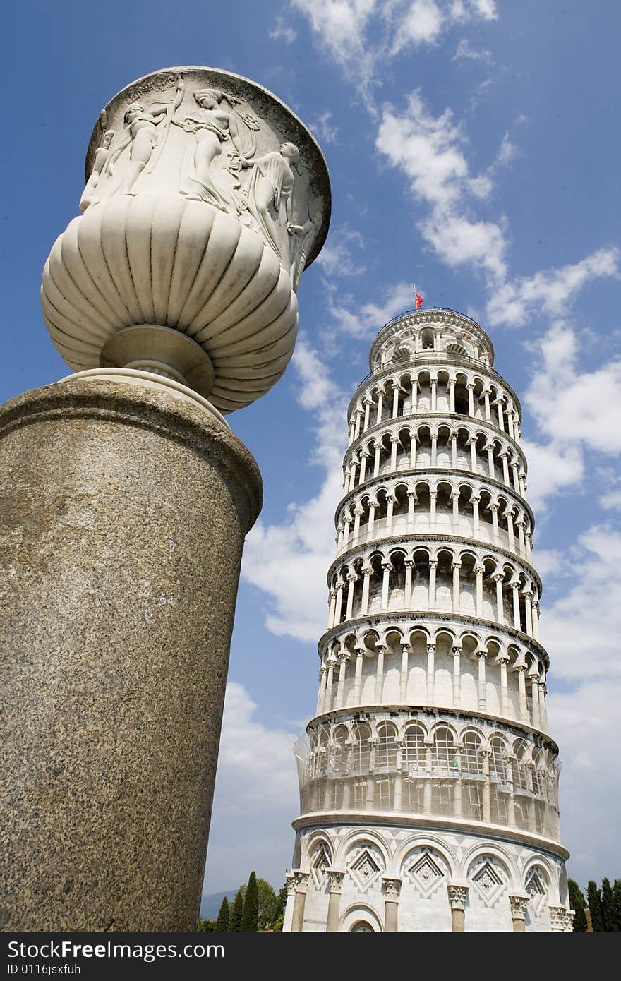 The leaning tower of Pisa