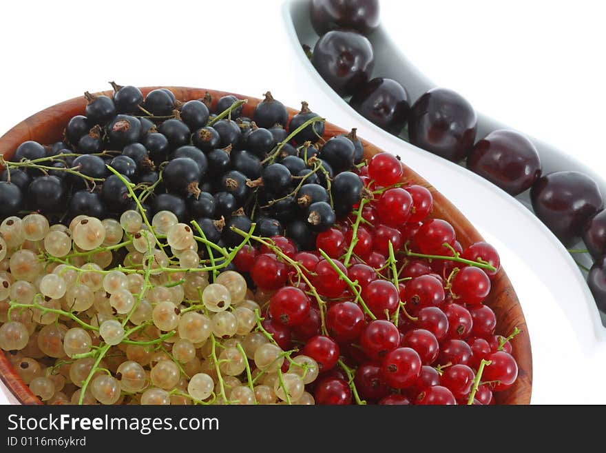 Bowls of berries.