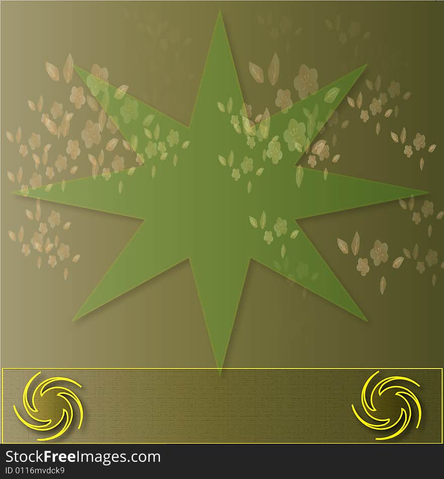 The artful background and star  flowers and stary