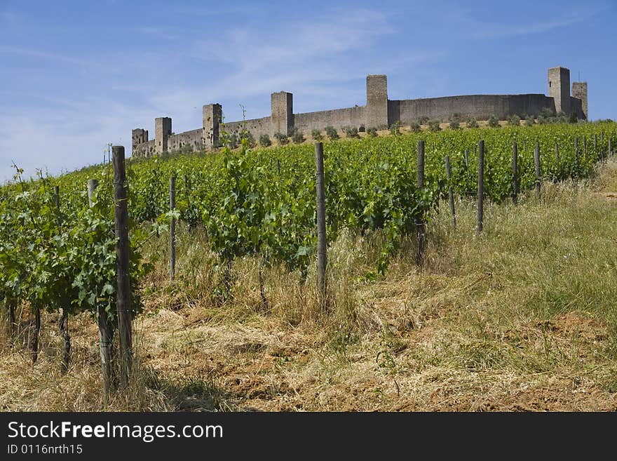 Monteriggioni, a Tuscany medieval town. Monteriggioni, a Tuscany medieval town