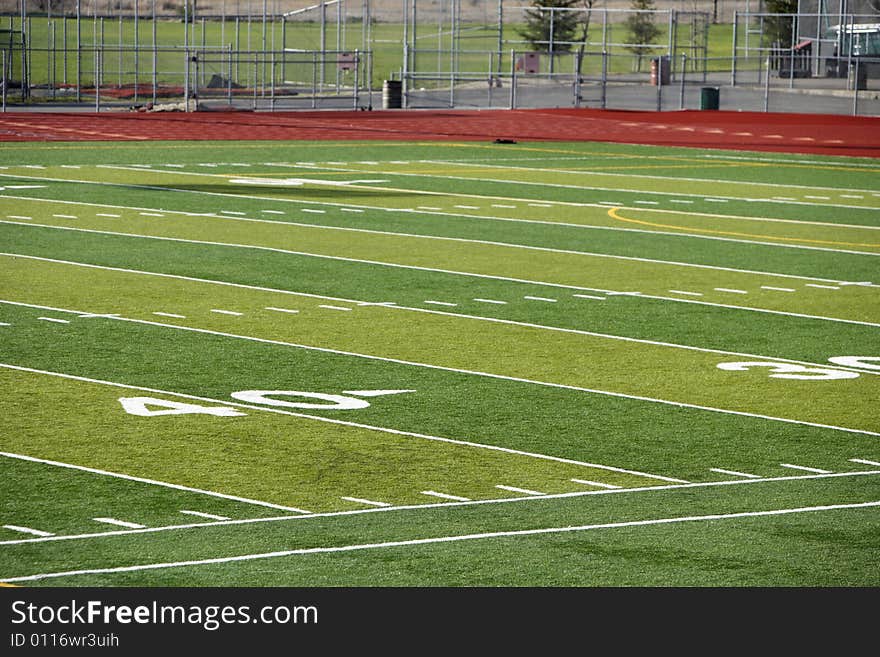 A new astro turf foot ball field. A new astro turf foot ball field