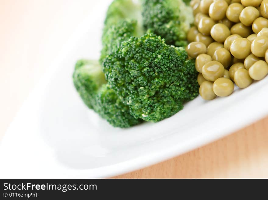 Fresh vegetables in white plate