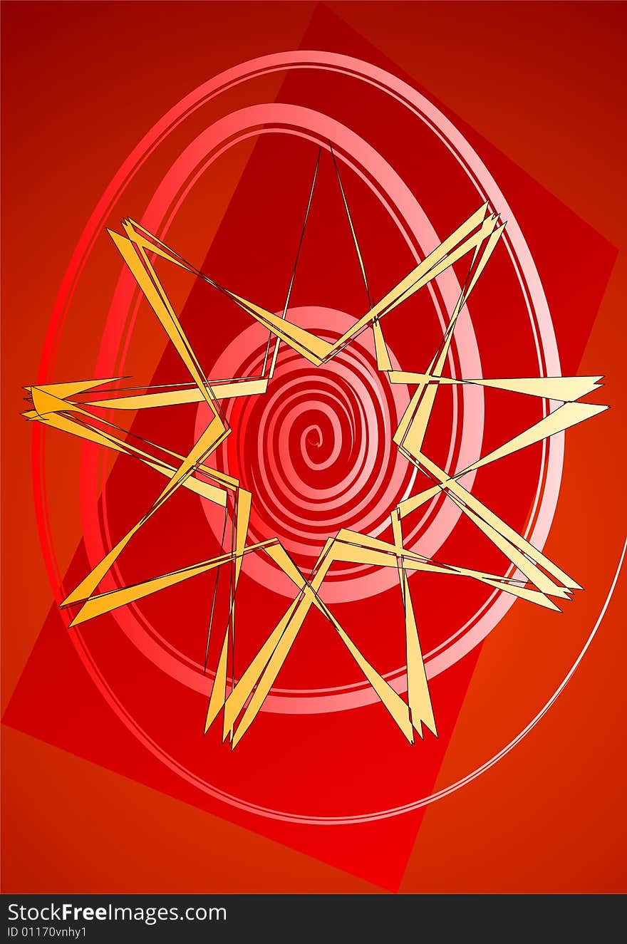 This christmas design in red, yellow and white has swirling lines and a modern star in the middle part. This christmas design in red, yellow and white has swirling lines and a modern star in the middle part.