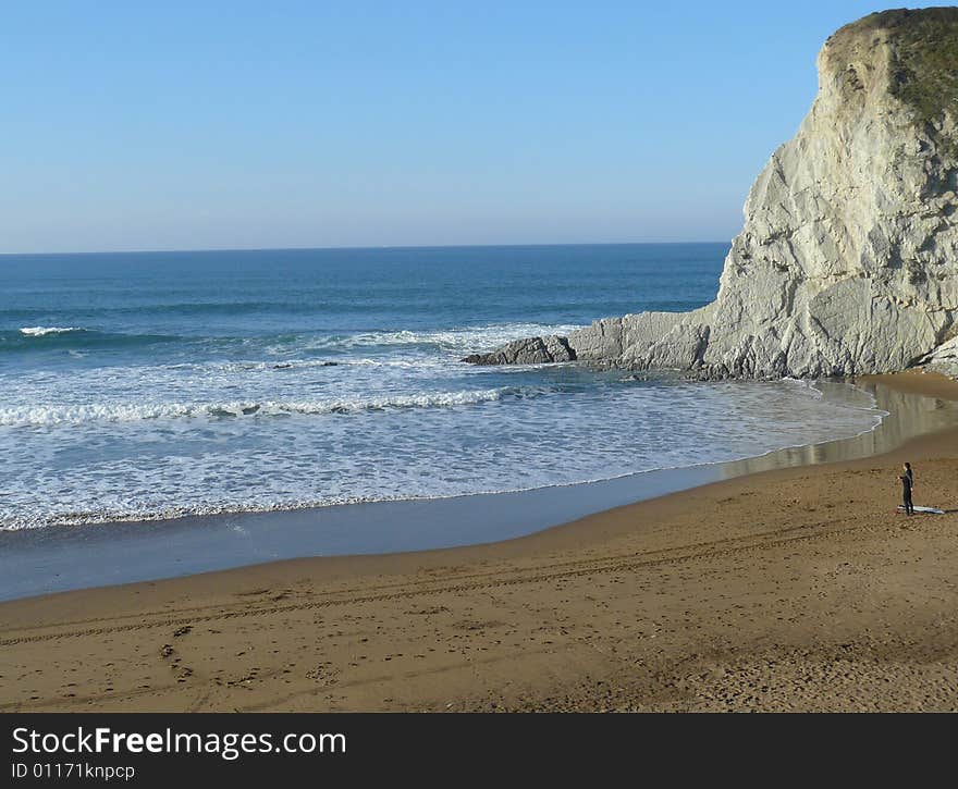 A calm beach on the Cantabrigian sea