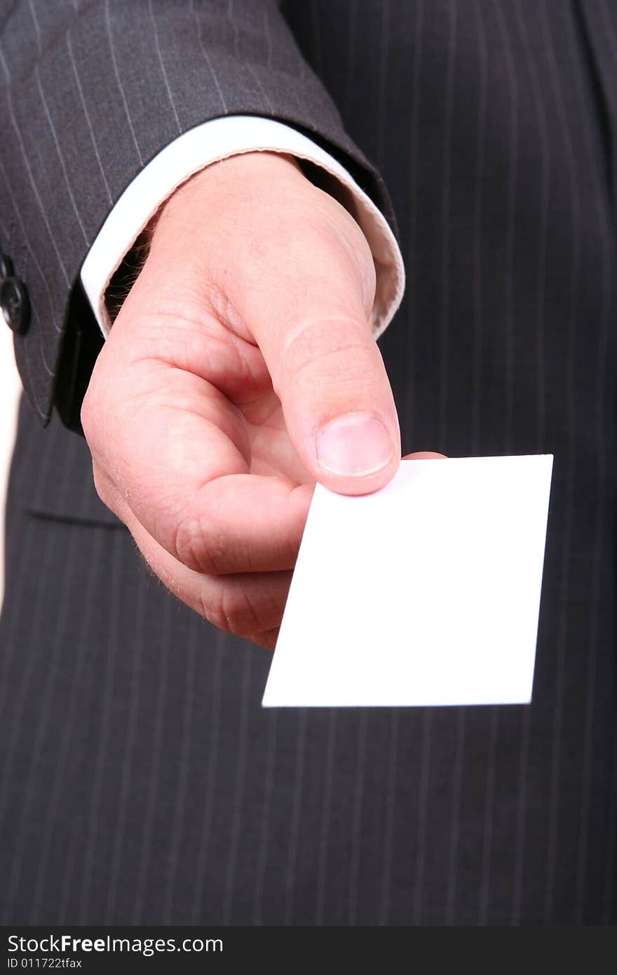 Businessman s hand with card