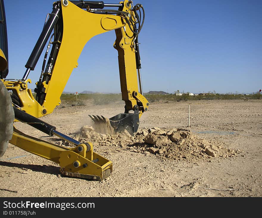 Steam Shovel Digging in the Ground - Horizontal