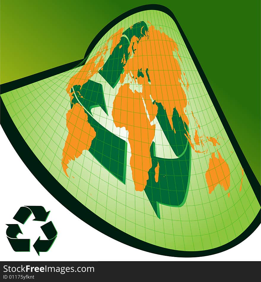 Map of the world, ecology background Vector illustration.