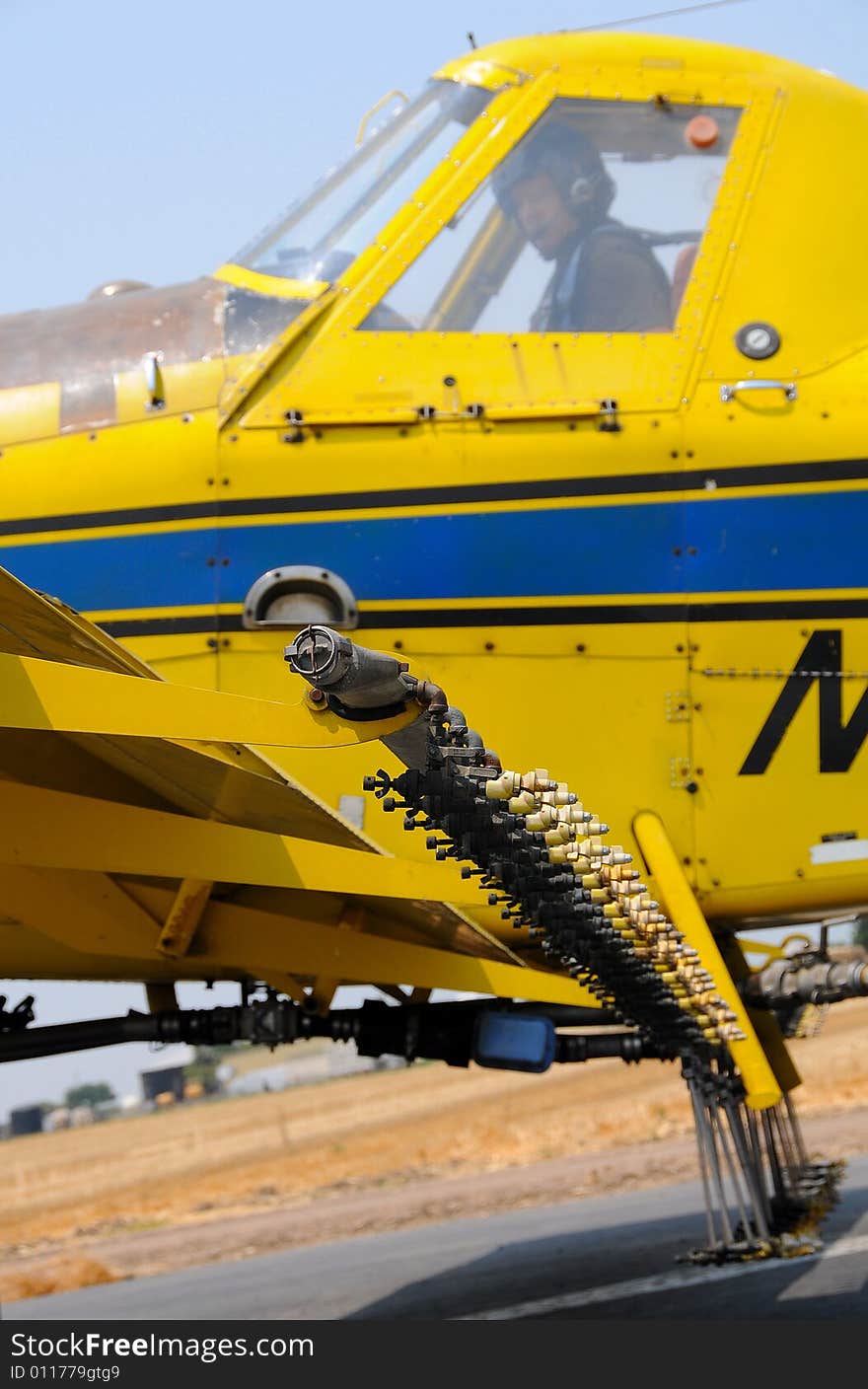 Pilot in Crop Duster Just Before Take-Off